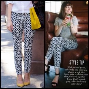 Final Price EUC Blogger Favorite J. Crew Toothpick Jeans in Geometric Print